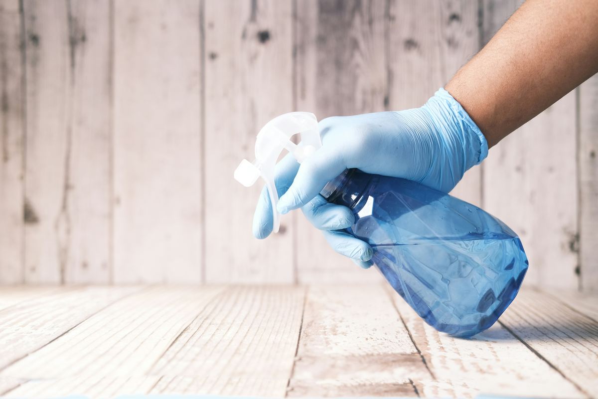 Cleaning spray bottle ready to use